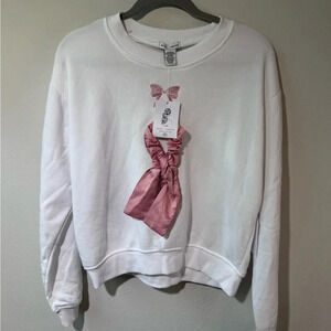 NWT Pink Bow Sweatshirt with Scrunchie/Bow
